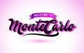 MonteCarlo Welcome to Creative Text Handwritten Font with Purple Pink Colors Design