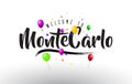 MonteCarlo Welcome to Text with Colorful Balloons and Stars Design
