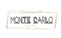 MonteCarlo Welcome to text Neon lettering typography. Word for logotype, badge, icon, postcard, logo, banner Vector Illustration