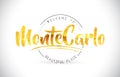 MonteCarlo Welcome To Word Text with Handwritten Font and Golden