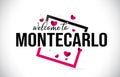 MonteCarlo Welcome To Word Text with Handwritten Font and Red Hearts Square