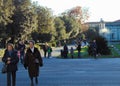 Montecatini Terme, Tuscany, Italy. Square adjacent to the entrance of Tettuccio Terme spa Royalty Free Stock Photo