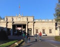 Montecatini Terme, Tuscany, Italy. Montecatini thermal baths entrance at sunset Royalty Free Stock Photo