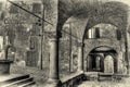 Montecatini Val di Cecina italian medieval village monochrome Royalty Free Stock Photo