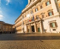 Montecitorio square in Rome. Italian parliament