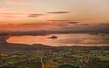 Montefiascone, Viterbo, Lazio, Italy: landscape at sunset of the Lake Bolsena