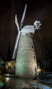 Montefiore Windmill at night, Jerusalem Royalty Free Stock Photo