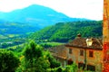 MONTEFORTINO, ITALY - CIRCA AUGUST 2021: View in Montefortino