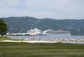 Montego Bay Beach and Cruise Ships Royalty Free Stock Photo