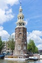 Montelbaanstoren tower in Amsterdam, Netherlands.