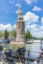Montelbaanstoren tower in Amsterdam, Netherlands.
