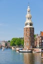 Montelbaanstoren tower in Amsterdam Royalty Free Stock Photo