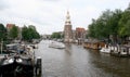 The Montelbaanstoren is a tower on bank of the canal Oudeschans in Amsterdam