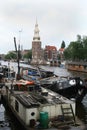 The Montelbaanstoren is a tower on bank of the canal Oudeschans in Amsterdam