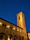 Montelupone town, Marche region, Italy. Medieval buildings and tower Royalty Free Stock Photo