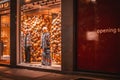 Store windows Montenapoleone street in the center of Milan, Italy, one of the most luxurious areas in the city, with Royalty Free Stock Photo