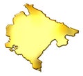 Montenegro 3d Golden Map