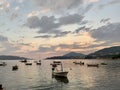 Montenegro, Adriatic coast. Sunset on the seashore near Budva.