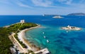 Montenegro. Arza fortress. Island and Monastery of the Holy Introduction, Church of the Introduction of the Blessed Virgin Mary.