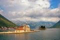 Montenegro. View of Bay of Kotor and two islets off the coast of Perast town Royalty Free Stock Photo
