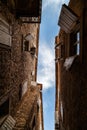 Montenegro Budva old town architecture and cloudy sky tourism travel destination Royalty Free Stock Photo