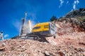 Montenegro, Cetinje - June, 29, 2017:Construction machinery CAT for crushing stone