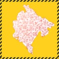 Montenegro closed - virus danger sign.