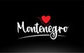 Montenegro country text typography logo icon design on black background