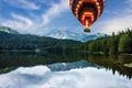 Montenegro, Durmitor national park. Hot air balloon mountain lake