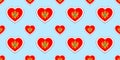 Montenegro flag background. Montenegrin vector stickers. Love hearts symbols flags seamless pattern. Good choice for