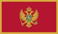 Montenegro flag with coat of arms vector illustration, seal or national emblem