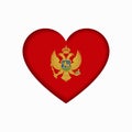 Montenegro flag heart-shaped sign. Vector illustration.