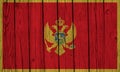 Montenegro Flag Over Wood Planks