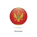 Montenegro flag - round glossy button