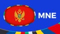 Montenegro flag stylized for European football tournament qualification