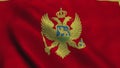 Montenegro flag waving in the wind. National flag Montenegro