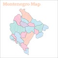 Montenegro hand-drawn map.