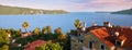 Montenegro. Herceg Novi - general view from Kanli Kula fortress. The town located at the entrance to beautiful Bay of Royalty Free Stock Photo