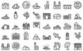 Montenegro icons set outline vector. Country area