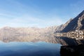 Montenegro, Kotor Bay, reflection of the city in the sea Royalty Free Stock Photo