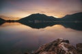 Montenegro kotor bay sunrise rocks mountains Royalty Free Stock Photo