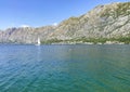 Montenegro, Kotor bay view, Water and mountains Royalty Free Stock Photo