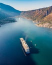 Montenegro Kotor Cruise ship drone view