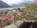 Montenegro, Kotor, Landscape of the Bay of Kotor Boka Kotorska of in Montenegro, the largest on the Adriatic Sea Royalty Free Stock Photo