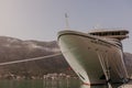 Montenegro, Kotor - November 30, 2018. View of the cruise ocean liner SEABORN OVATION at the pier of the city of Kotor - Image