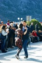 Montenegro, Kotor - 03/13/2016: The pair performs the Argentine tango.