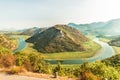 Montenegro majestic landscape - Crnojevica river bending in Skadar Lake National Park.