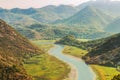 Montenegro majestic landscape - Crnojevica river bending in Skadar Lake National Park.