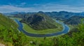 Montenegro Majestic Landscape - Rijeka Crnojevica river bending Royalty Free Stock Photo