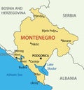 Montenegro - map of the country - vector